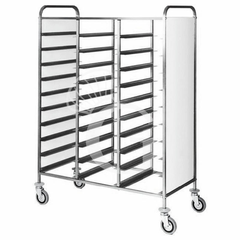 Carro bandejero con paneles laterales  para 30 bandejas GN1/1 - L 1170 mm x P 620 mm x H 1750 mm