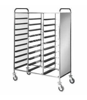Carro bandejero con paneles laterales inox  para 30 bandejas GN1/1 - L 1170 mm x P 620 mm x H 1750 mm