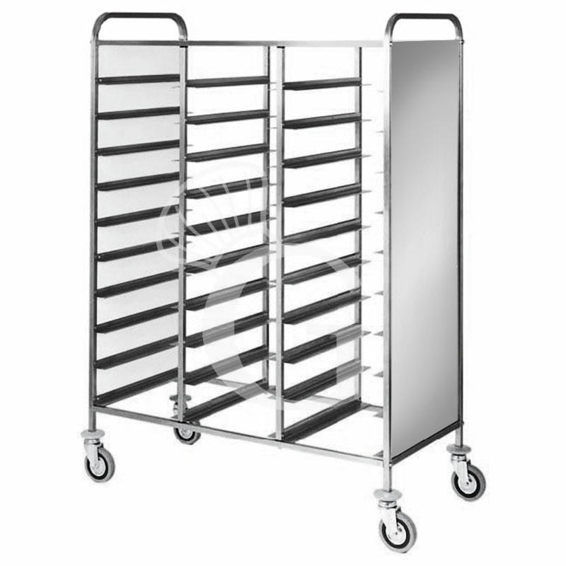 Carro bandejero con paneles laterales inox  para 30 bandejas GN1/1 - L 1170 mm x P 620 mm x H 1750 mm