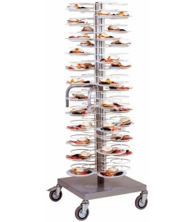 Carro portaplatos con base y ruedas para 96 platos de 180/230 mm - L 600 mm x P 600 mm x A 1750 mm