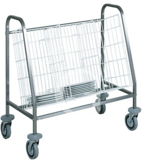 Carro de distribución y almacenamiento de bandejas con capacidad para 100 platos - L 880 mm x P 500 mm x A 920 mm