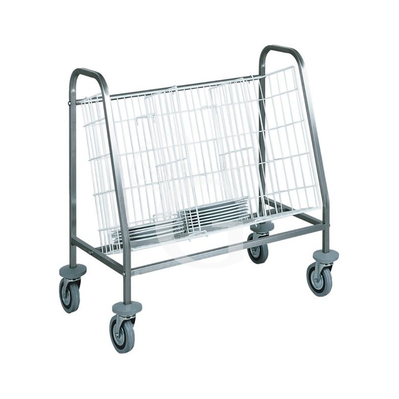 Carro de distribución y almacenamiento de bandejas con capacidad para 100 platos - L 880 mm x P 500 mm x A 920 mm