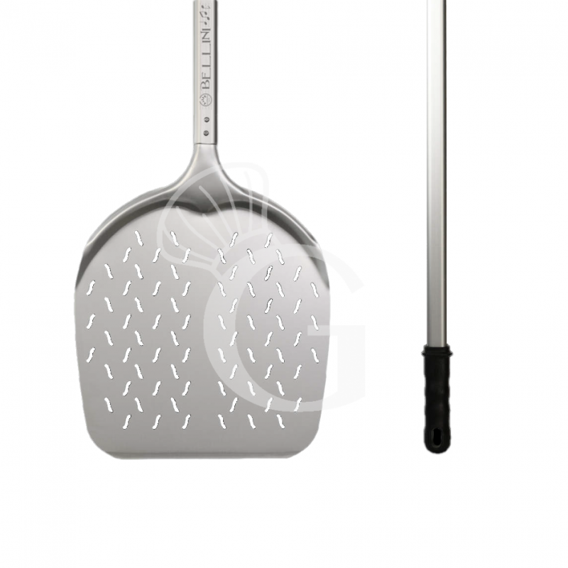 Pala de aluminio ranurada Bellini para hornear pizzas Ø 340 mm H 1700 mm