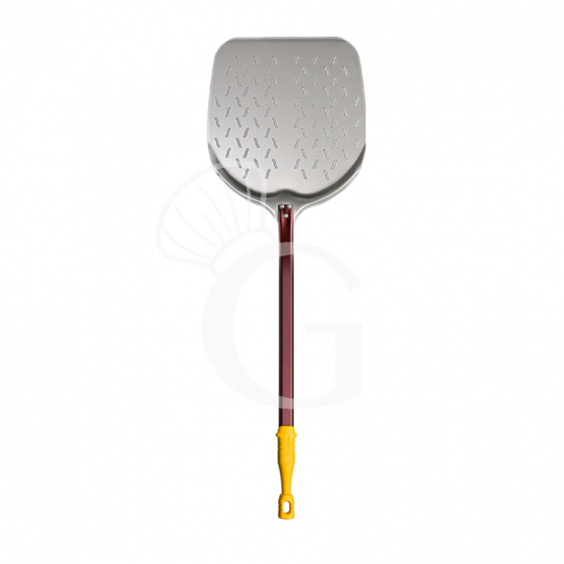 Pala ranurada para hornear pizzas de aluminio Lione Ø 330 mm H 700 mm Pala ranurada para hornear pizzas de aluminio Lione Ø 330 mm H 700 mm