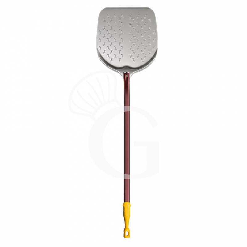 Pala de aluminio ranurada para hornear pizzas Lione Ø 330 mm H 1350 mm