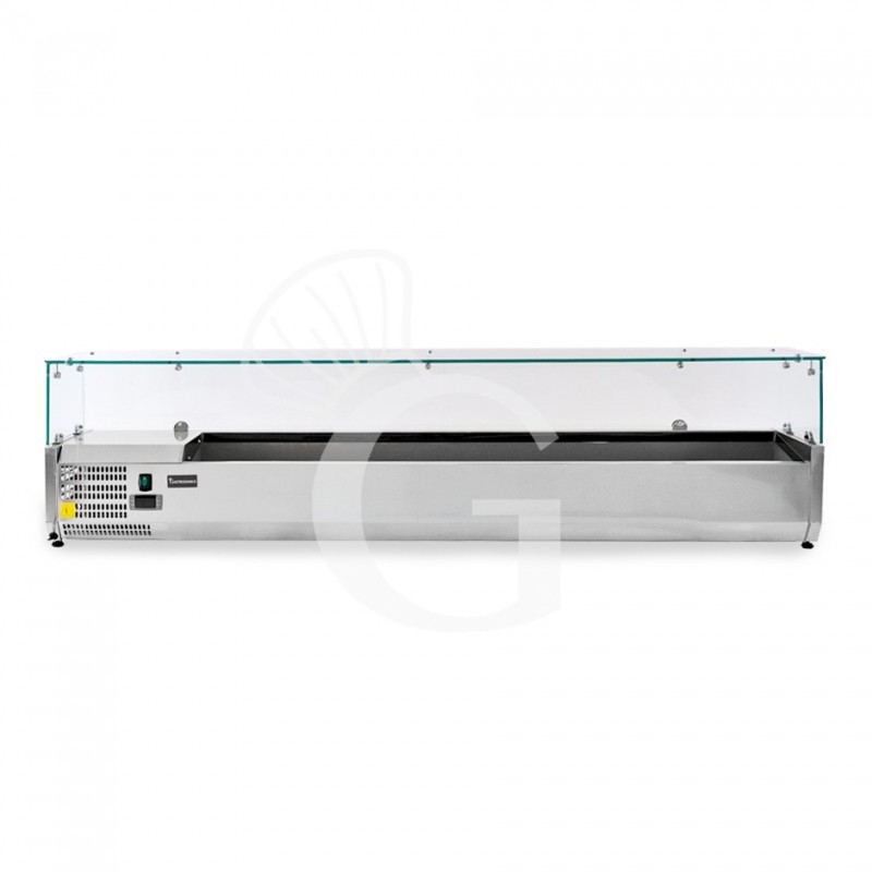 Vitrina Refrigerada horizontal para ingredientes, con motor a la izquierda, L 2000 mm, Capacidad 10 Cubetas GN1/4