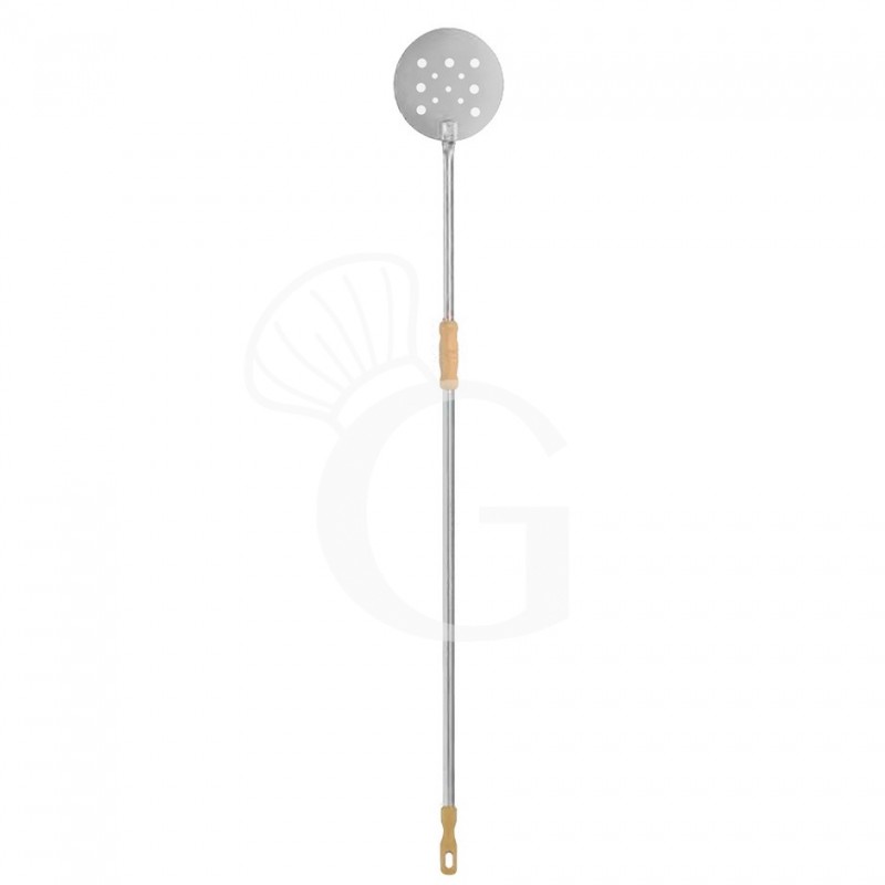 Pala pizzas para hornear perforada de acero inox diámetro 240 mm x H 1700 mm