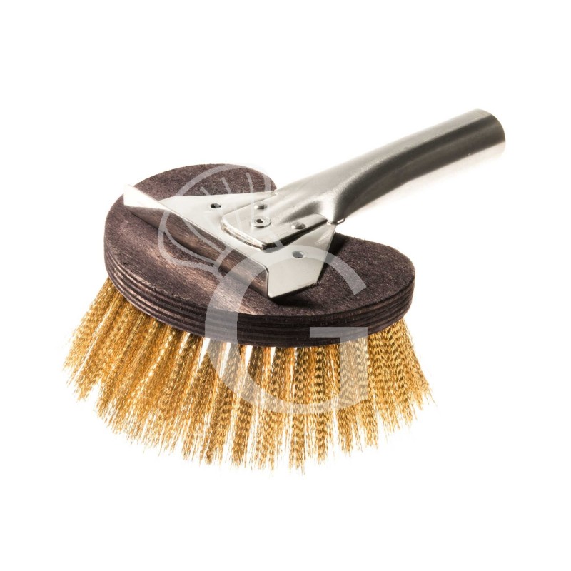 Cepillo medialuna de latón para horno de leña con enganche inox Ø30 mm- L 150 x P 220 x H 900 mm