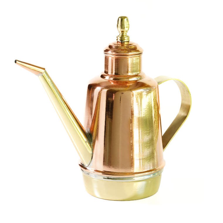 Aceitera napolitana de cobre y latón 1,5 litros
