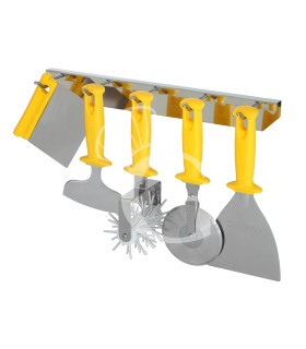 Juego de 5 utensilios de menaje para pared en acero inoxidable