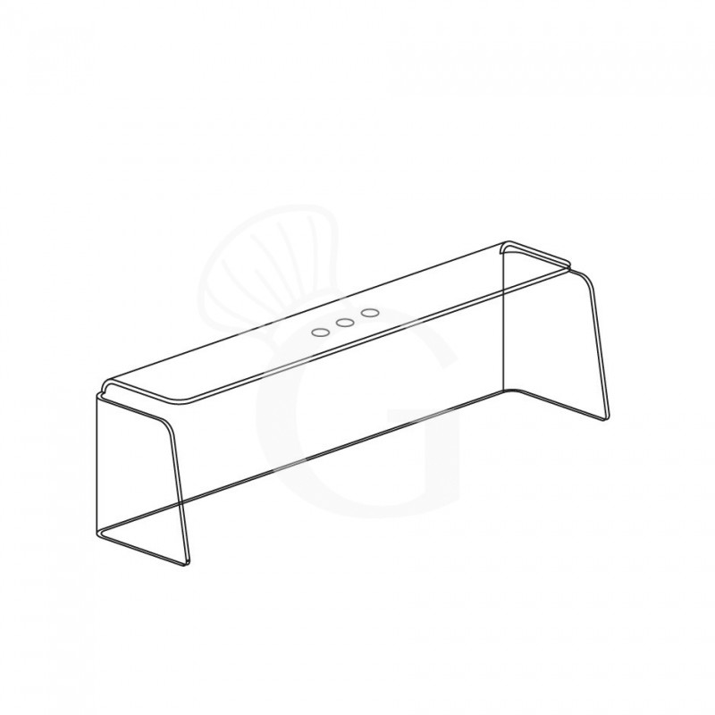 Protección mostrador helados en plexiglás L 800 x P 190 x H 300 mm
