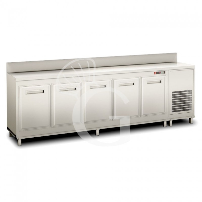 Frente mostrador bar refrigerado con motor incorporado y peto, temperatura +4°C/+8°C, L 3000 x P 560 x H 1119 mm