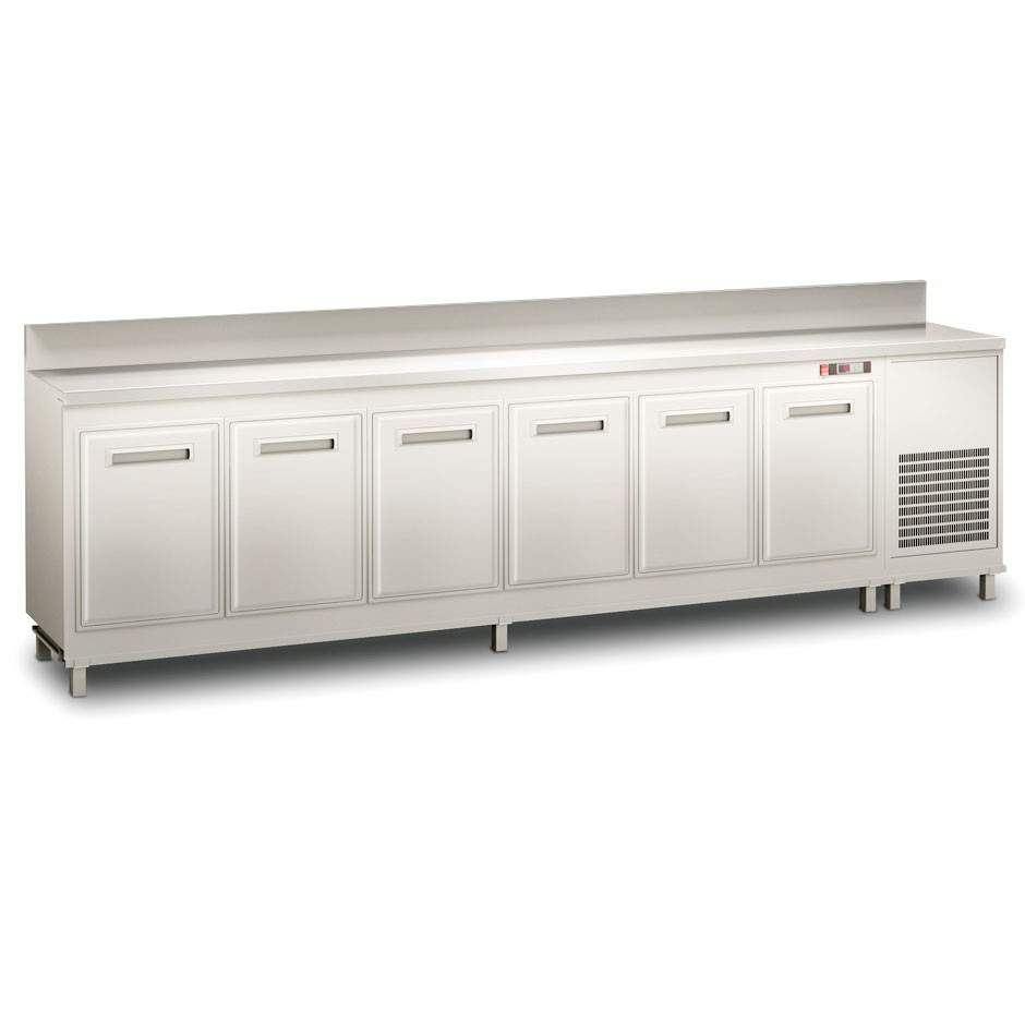 Frente mostrador bar refrigerado con motor incorporado y peto, temperatura +4°C/+8°C, L 3500 x P 680 x H 1119 mm