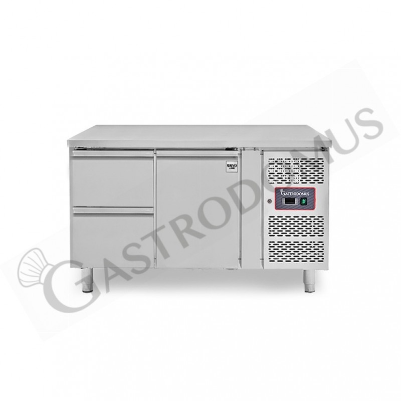 Mesa refrigerada con 1 puerta, 2 cajones 700 mm -2°C/+8°C para la gastronomía
