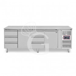 Mesa Refrigerada 6 Cajones 2 Puertas 700 mm de profundidad -2°C/+8°C