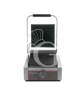 Sandwichera profesional simple ranurada de hierro fundido - L 310 mm x P 380 mm x A 210/520 mm