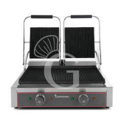 Sandwichera profesional doble ranurada de hierro fundido - L 570 mm x P 380 mm x A 210/520 mm