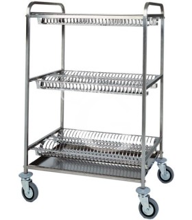 Carro escurreplatos con 3 niveles para 168 platos - L 1100 mm x P 620 mm x A 1340 mm