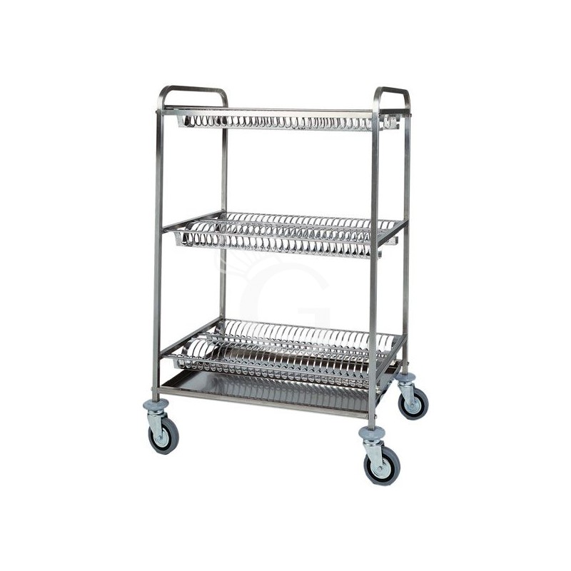 Carro escurreplatos con 3 niveles para 168 platos - L 1100 mm x P 620 mm x A 1340 mm