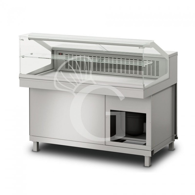 Vitrina refrigerada estática con reserva  1 compartimiento,  1 estante, temp. +4°C/+8°C, L 1300 mm