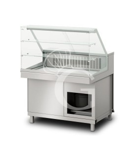 Vitrina refrigerada estática sin reserva 2 estantes, temp. +4°C/+8°C, L 900 mm