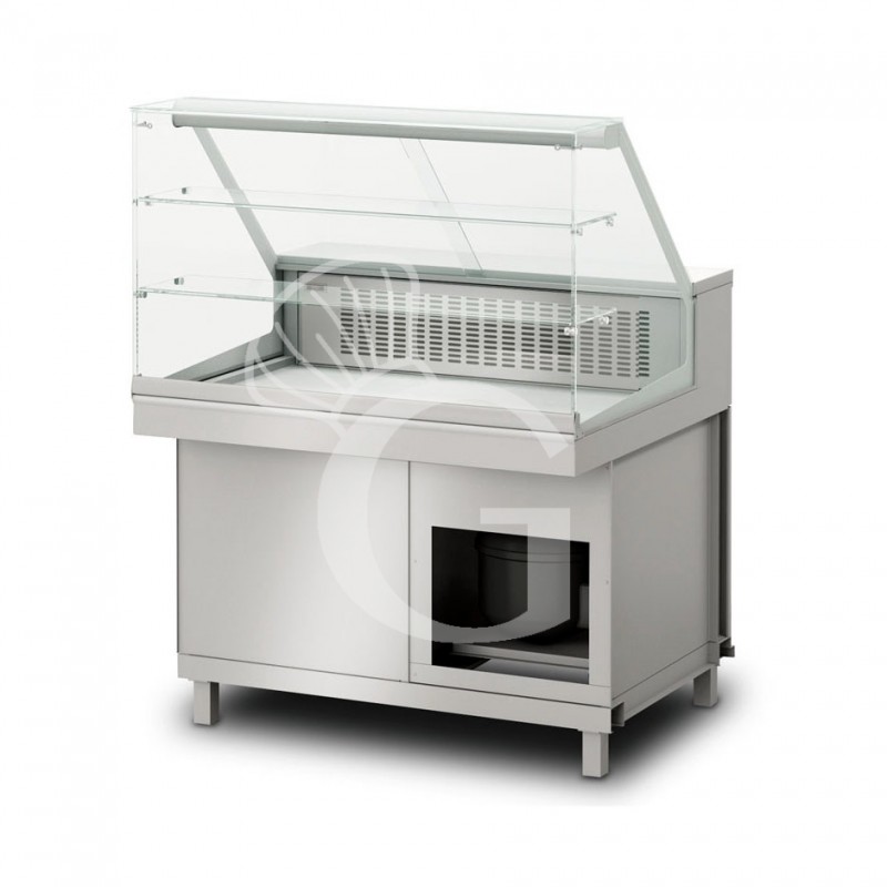 Vitrina refrigerada estática sin reserva 2 estantes, temp. +4°C/+8°C, L 900 mm