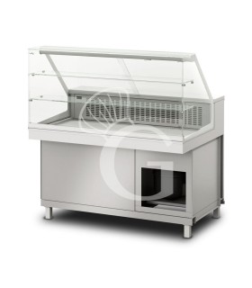 Vitrina refrigerada estática con reserva 1 compartimiento , 2 estantes, temp. +4°C/+8°C,  L 1300 mm