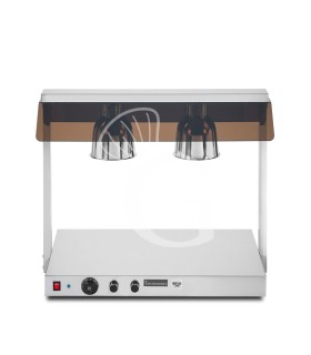 Placa caliente de acero inoxidable con 2 lámparas de calentamiento - 1,1 KW