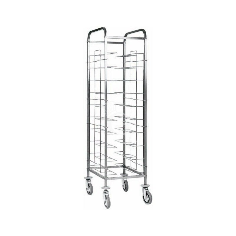Carro bandejero universal de acero inoxidable para 10 bandejas - L 520 mm x P 620 mm x A 1750 mm