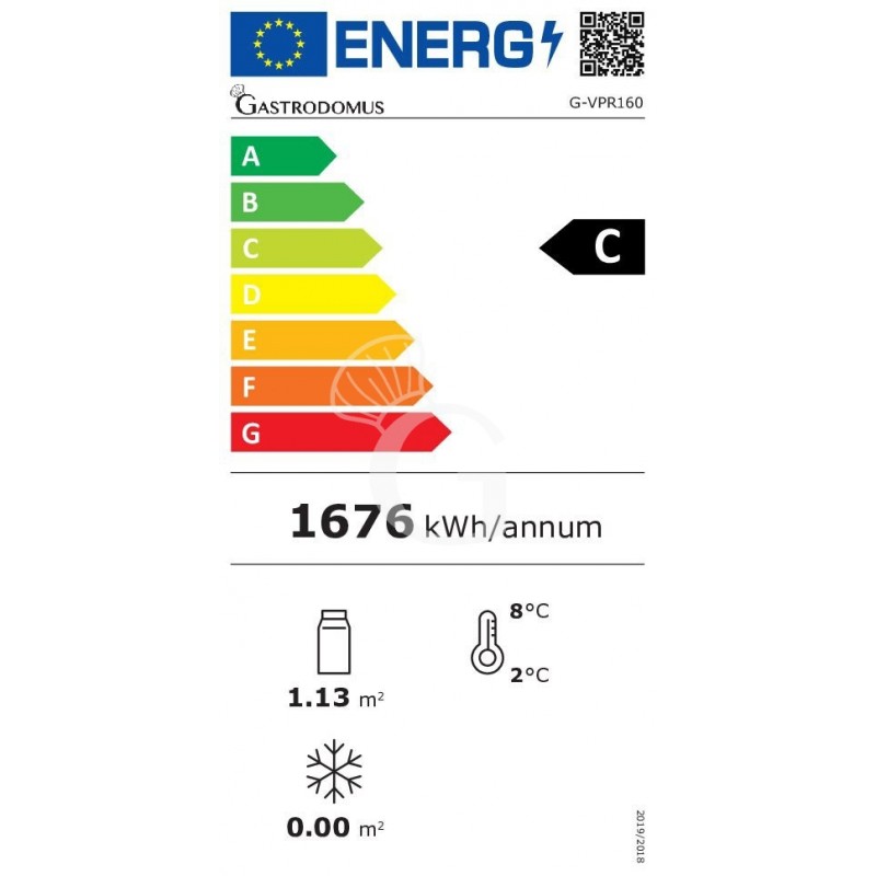 Vitrina refrigerada ventilada de sobremesa 160 L +2 °C/+8 °C L 873 mm x P 580 mm x H 670 mm