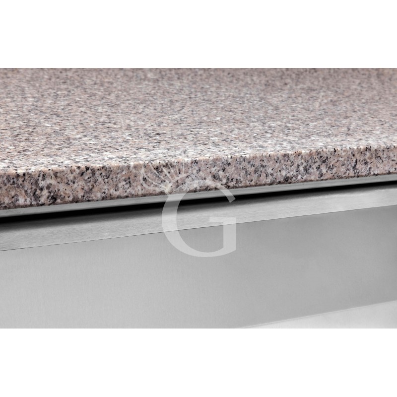 Encimera de granito con peto para mesas de pizza L 2025 x P 800 mm