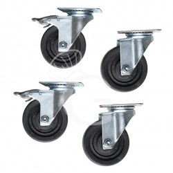 Kit 4 ruedas montadas (2 con freno)