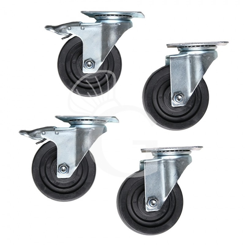 Kit 4 ruedas montadas (2 con freno)