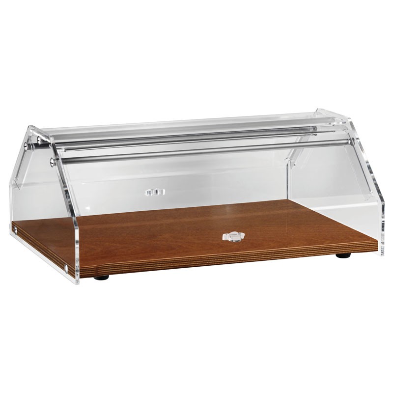 Vitrina neutra bar para bollería  de madera de nogal  L 500 mm x P 350 mm x H 210 mm