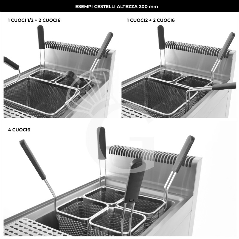 Cuecepasta eléctrico profesional sobre mueble cerrado 1 cuba 20 LT