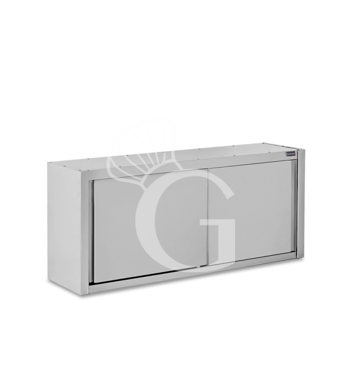 Armario de pared con puertas correderas inox con 1 estante, L 1400 mm x P 400 mm x A 660 mm