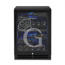 Vinoteca ventilada de doble temperatura, 150 L, 4 estantes, capacidad para 34 botellas +5°C/+12°C - +12°C/+22°C.