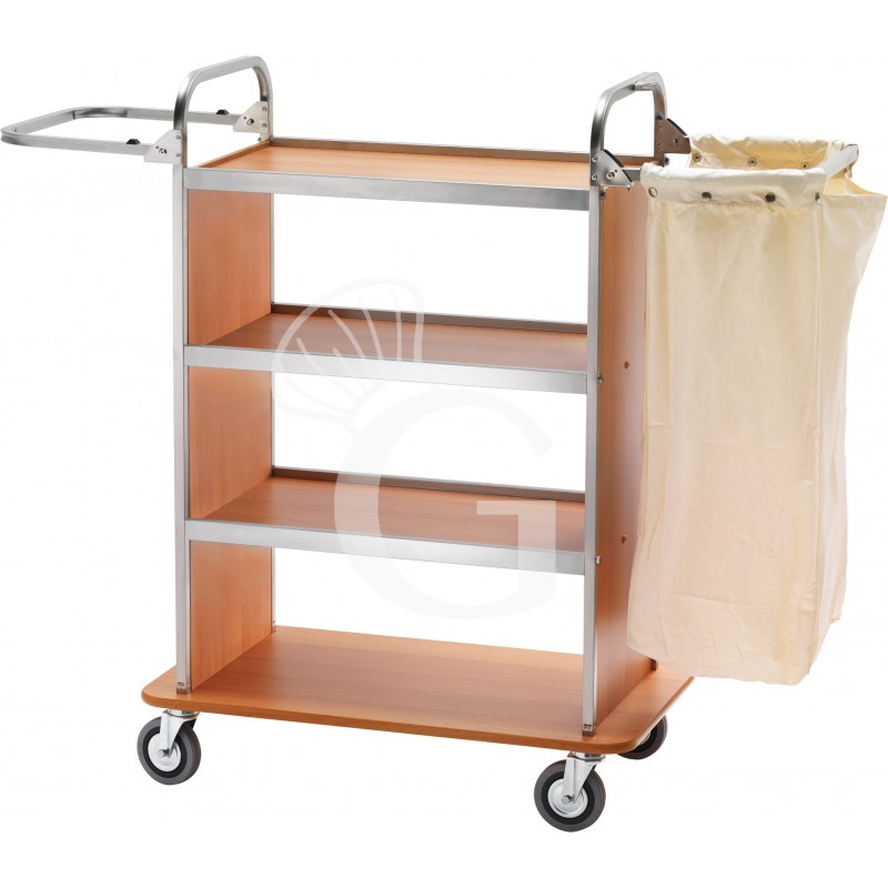 Carro de lavandería de acero inoxidable con brazo plegable L 900 mm x P 500 mm x A 1230 mm