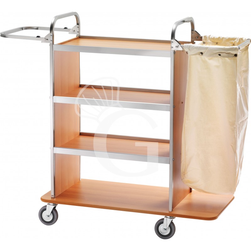 Carro de lavandería de acero inoxidable con brazo plegable L 1100 mm x P 500 mm x A 1230 mm