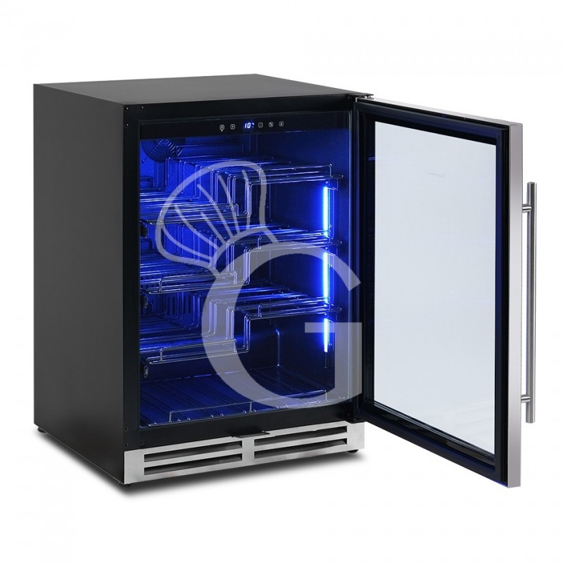 Vinoteca  ventilada  con marco puerta de acero inoxidable  150 LT 4 estantes 36 botellas +5°C/+22°C