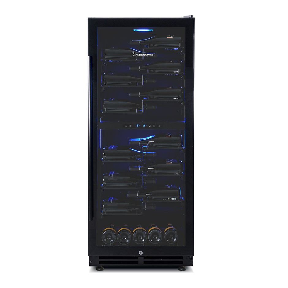 Vinoteca ventilada de doble temperatura 280 L 7 estantes 83 botellas +5 °C/+22 °C