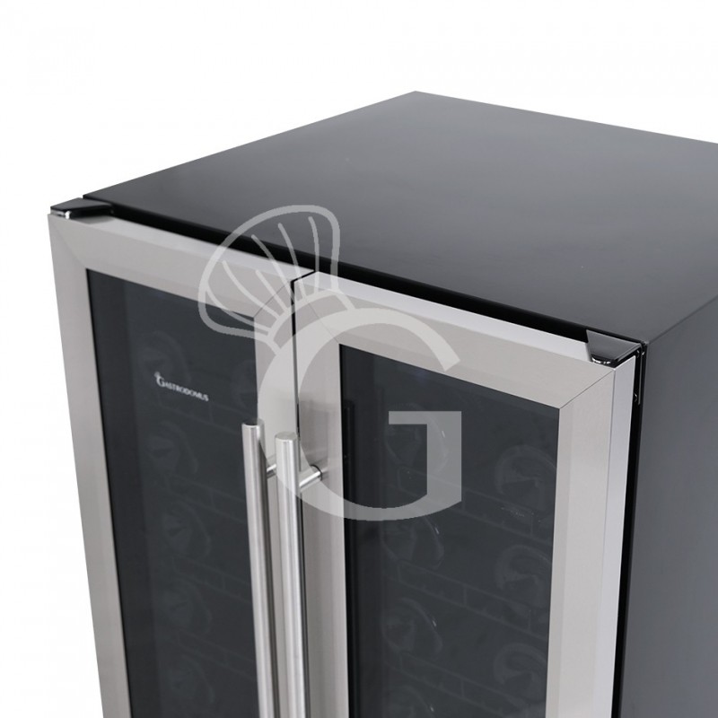 Vinoteca ventilada doble temperatura  120 LT 12 estantes  34 botellas +5°C/+12ºC - +12ºC/+22°C