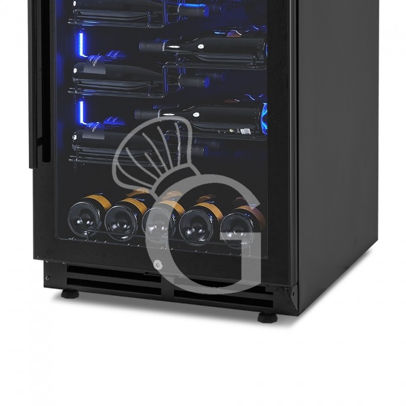 Vinoteca  ventilada  con marco puerta de acero inoxidable 280 LT 8 estantes 89 botellas +5°C/+22°C