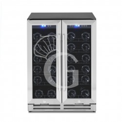 Vinoteca ventilada doble temperatura  120 LT 12 estantes  34 botellas +5°C/+12ºC - +12ºC/+22°C