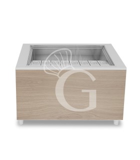 Barra para cócteles sobre ruedas con frontal de melamina L 1250 x P 682 x H 950 mm