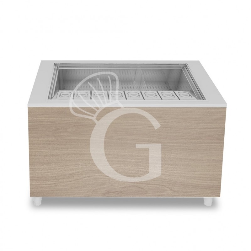 Barra para cócteles sobre ruedas con frontal de melamina L 1250 x P 682 x H 950 mm