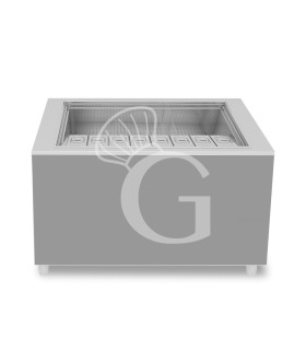 Barra para cócteles sobre ruedas con frontal gris L 1250 x P 682 x H 950 mm