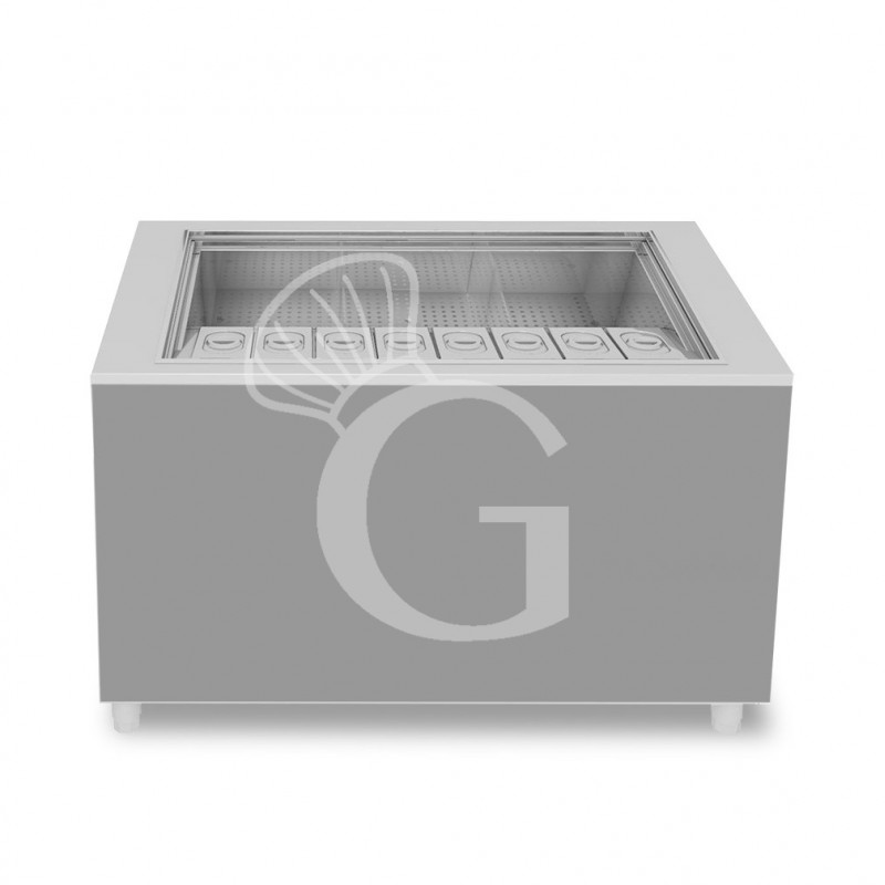 Barra para cócteles sobre ruedas con frontal gris L 1250 x P 682 x H 950 mm