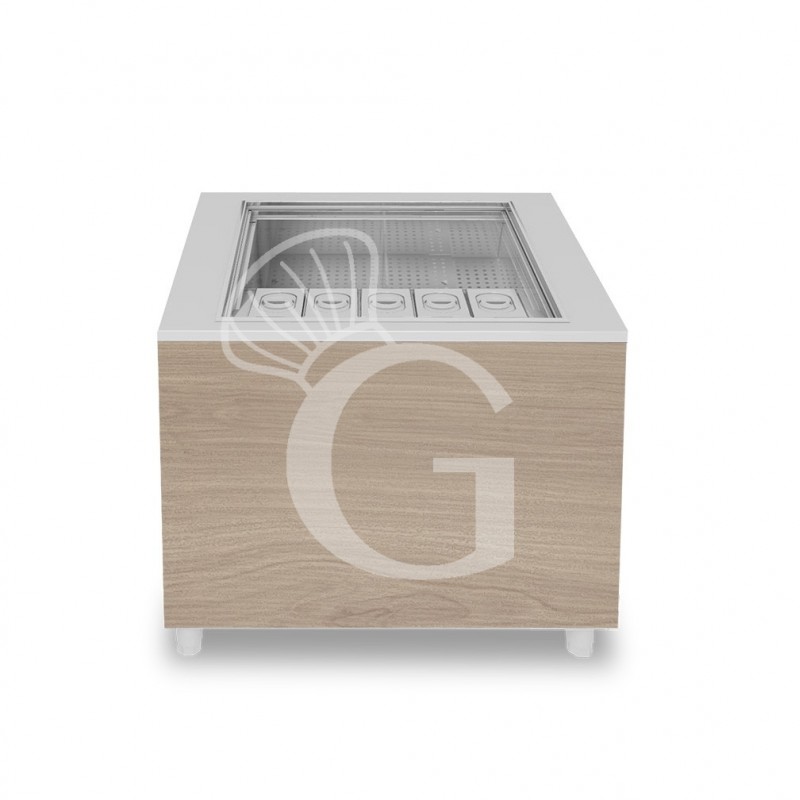 Barra para cócteles sobre ruedas con frontal de melamina L 1000 x P 682 x H 950 mm