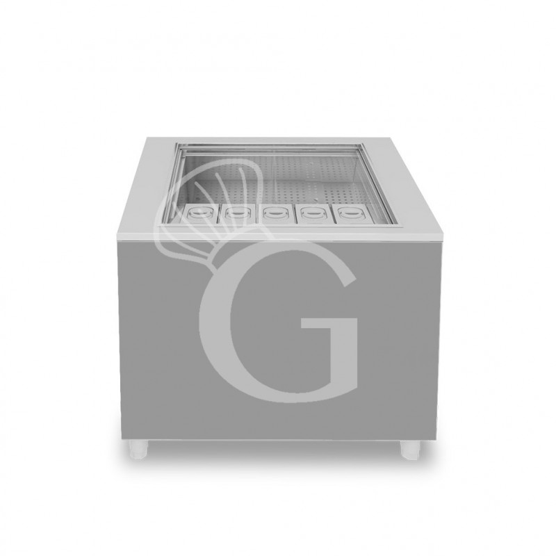 Barra para cócteles sobre ruedas con frontal gris L 1000 x P 682 x H 950 mm